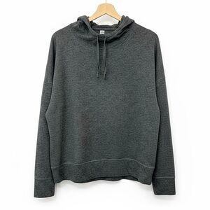 MORET ULTRA Textured Drop Shoulder Long Sleeve Gray Casual Hoodie Top Size XL